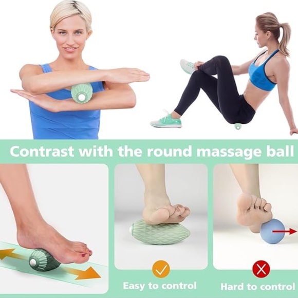 Oval Rolling Massage Ball Myofacial Massage Roller Ball Ergonomic Fascia Roller - Picture 2 of 7
